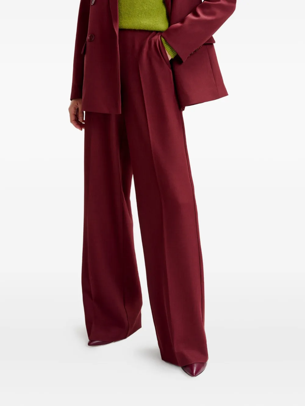 Essentiel Antwerp Izi Pressed-crease Trousers In Red