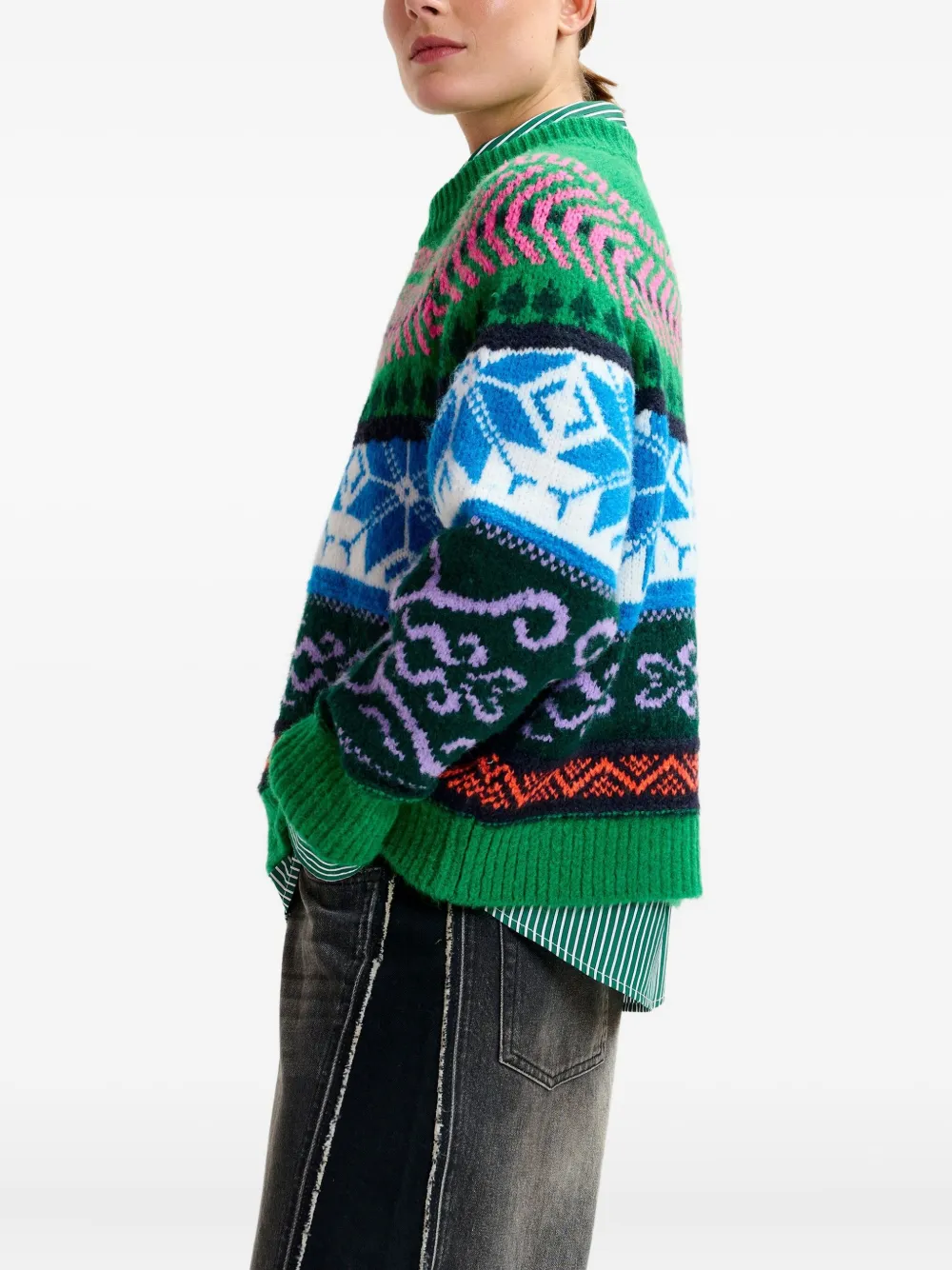 Essentiel Antwerp Geometric-pattern Sweater In Multi