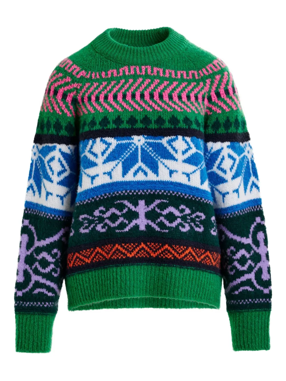 Essentiel Antwerp geometric-pattern sweater | Green | Image 1