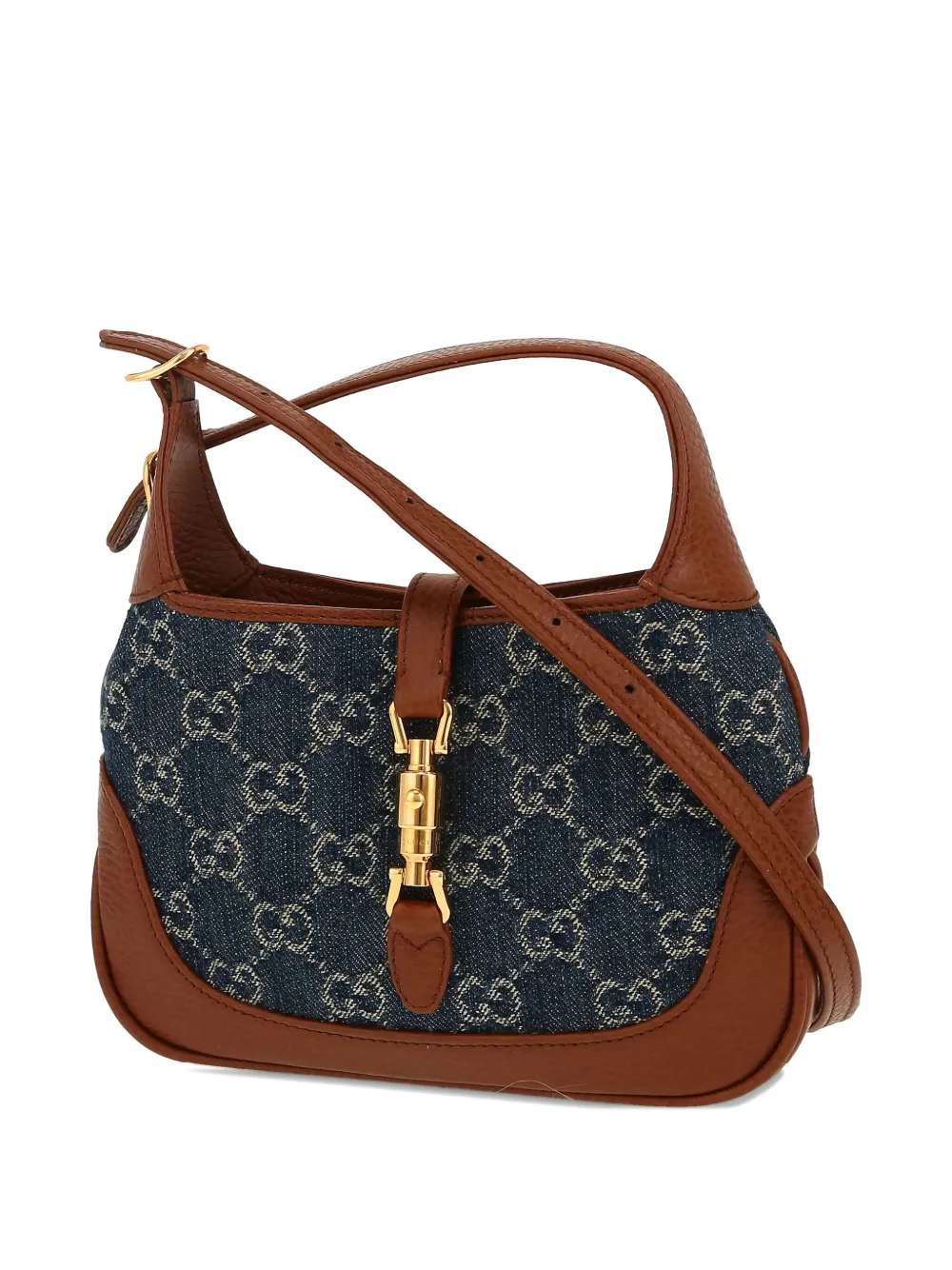 Gucci Pre-Owned Jackie denim-monogram leather-trimmed shoulder bag | Image 2