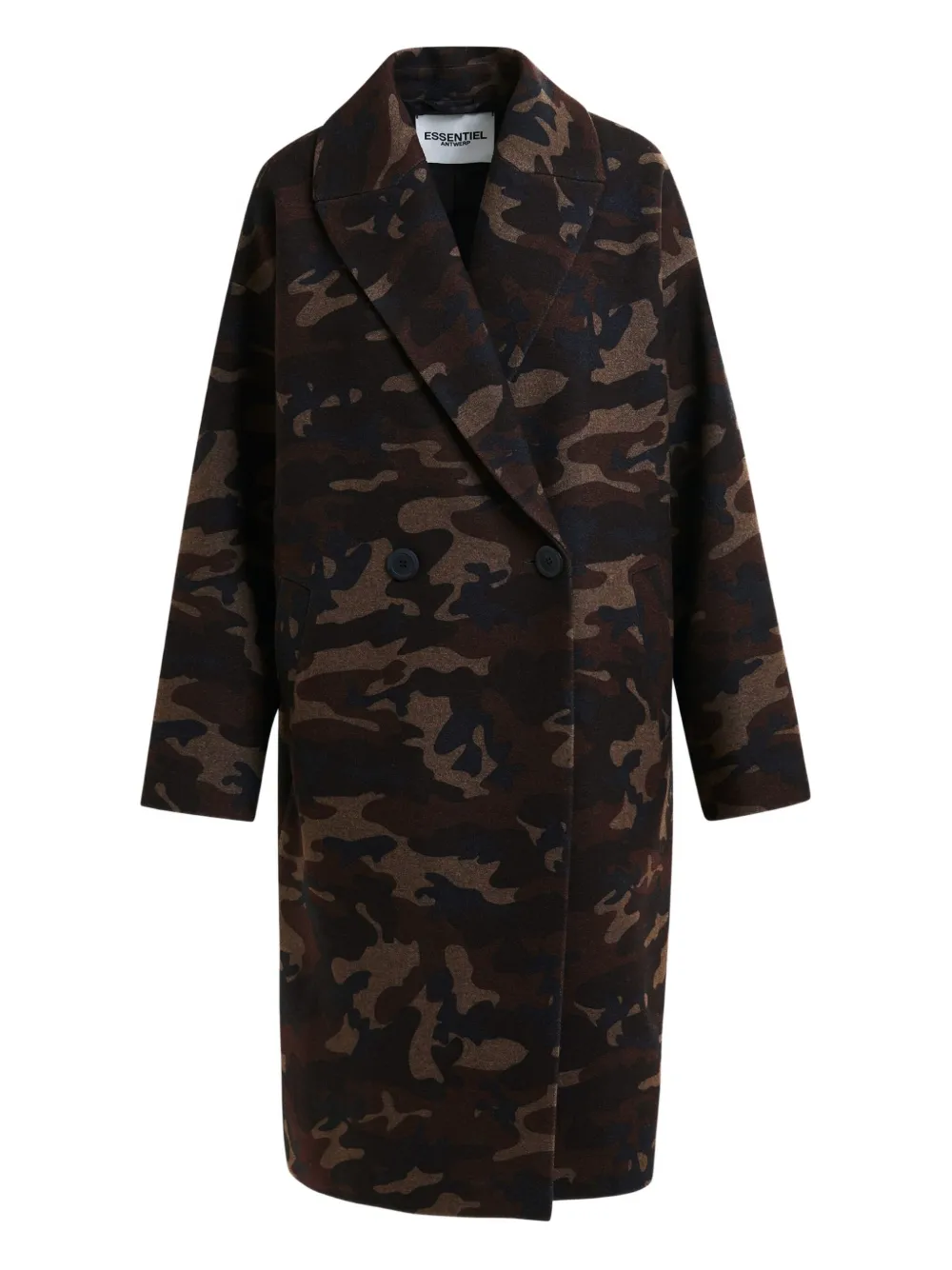 Essentiel Antwerp Imperfection double-breasted coat - ブラウン Essentiel Antwerp Imperfection double-breasted coat - ブラウン