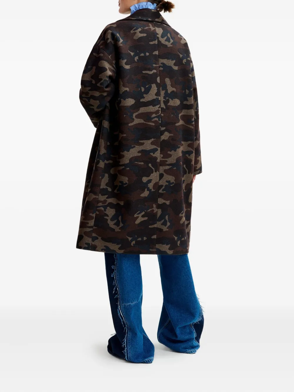 Essentiel Antwerp Imperfection Double-breasted Coat In Multi
