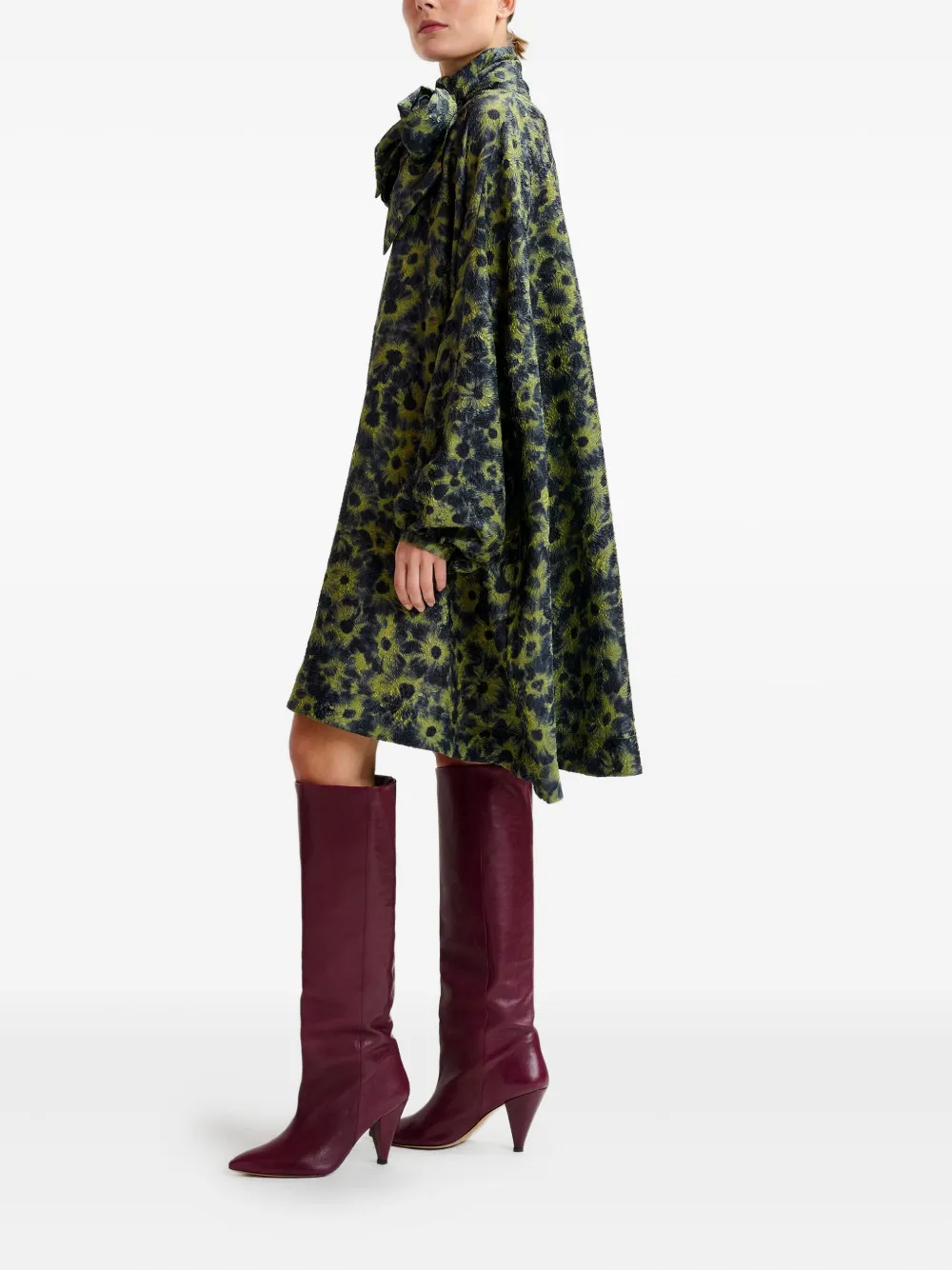 Essentiel Antwerp Midi-jurk met bloemenprint Groen