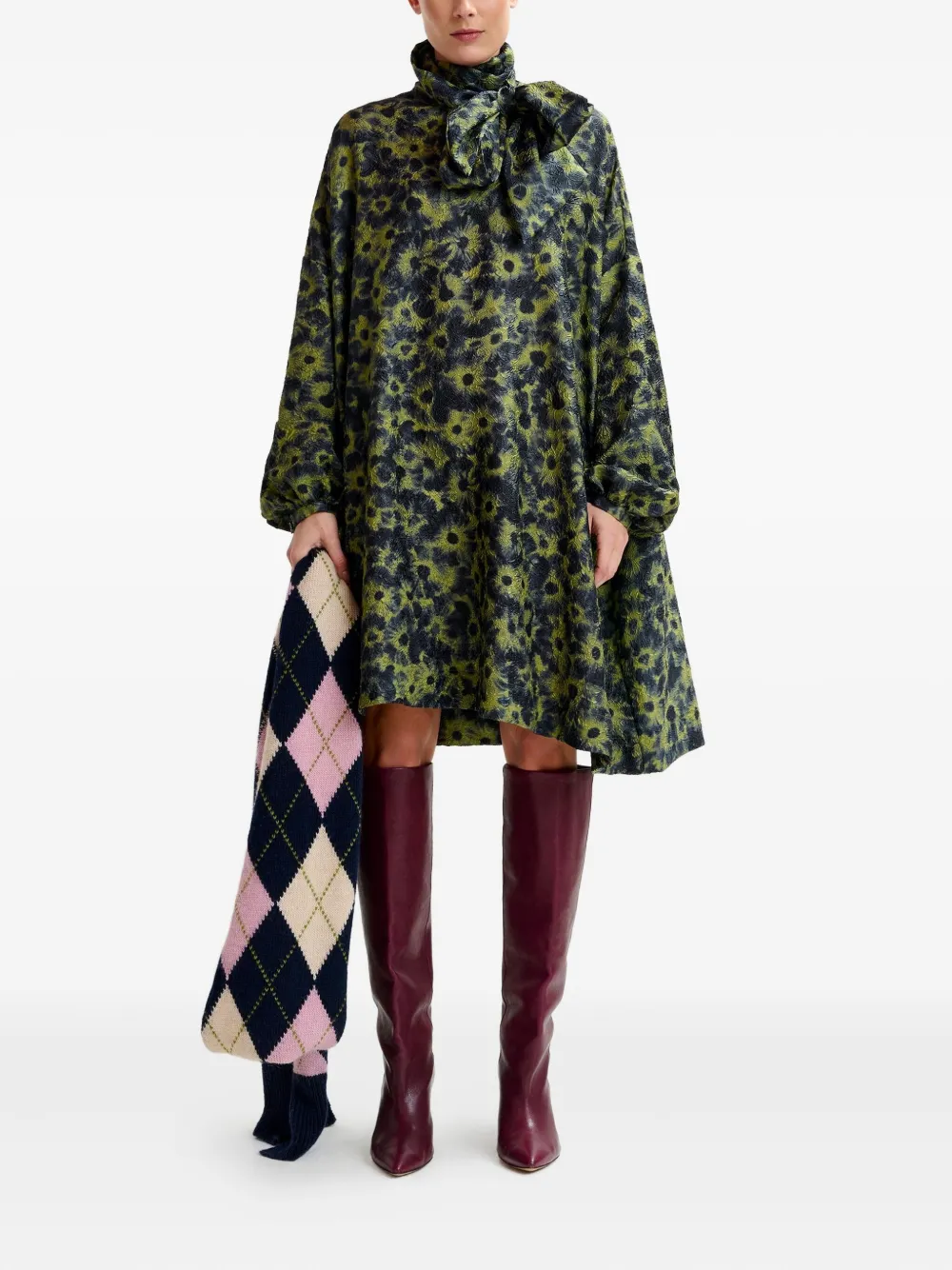 Essentiel Antwerp floral-print midi dress - Groen