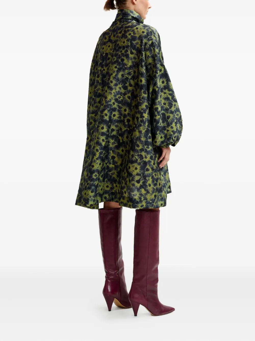 Essentiel Antwerp Midi-jurk met bloemenprint Groen