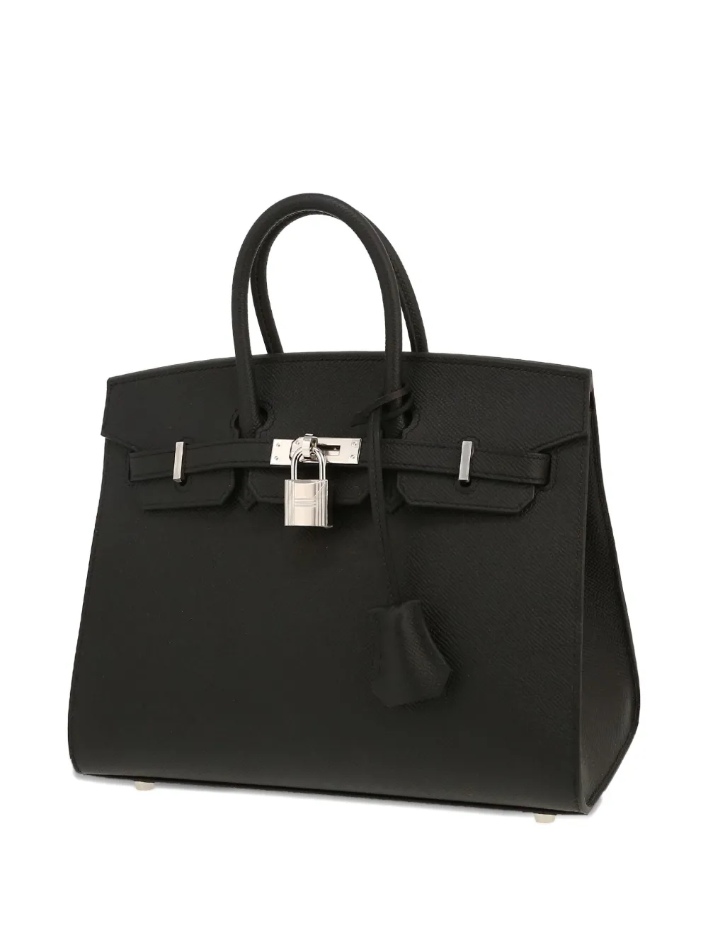 Pre-owned Hermes Birkin 25 Leather Handbag In Black