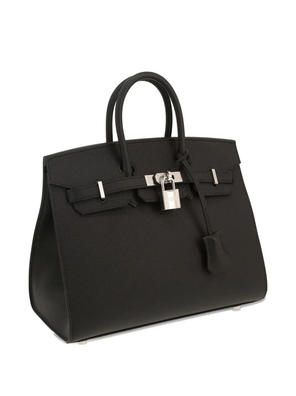 Pre-owned Hermes Birkin 25 Leather Handbag In Black