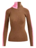 Essentiel Antwerp stripe-detail turtleneck sweater - Brown