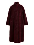 Essentiel Antwerp Ispot stand-up collar faux-shearling coat - Red