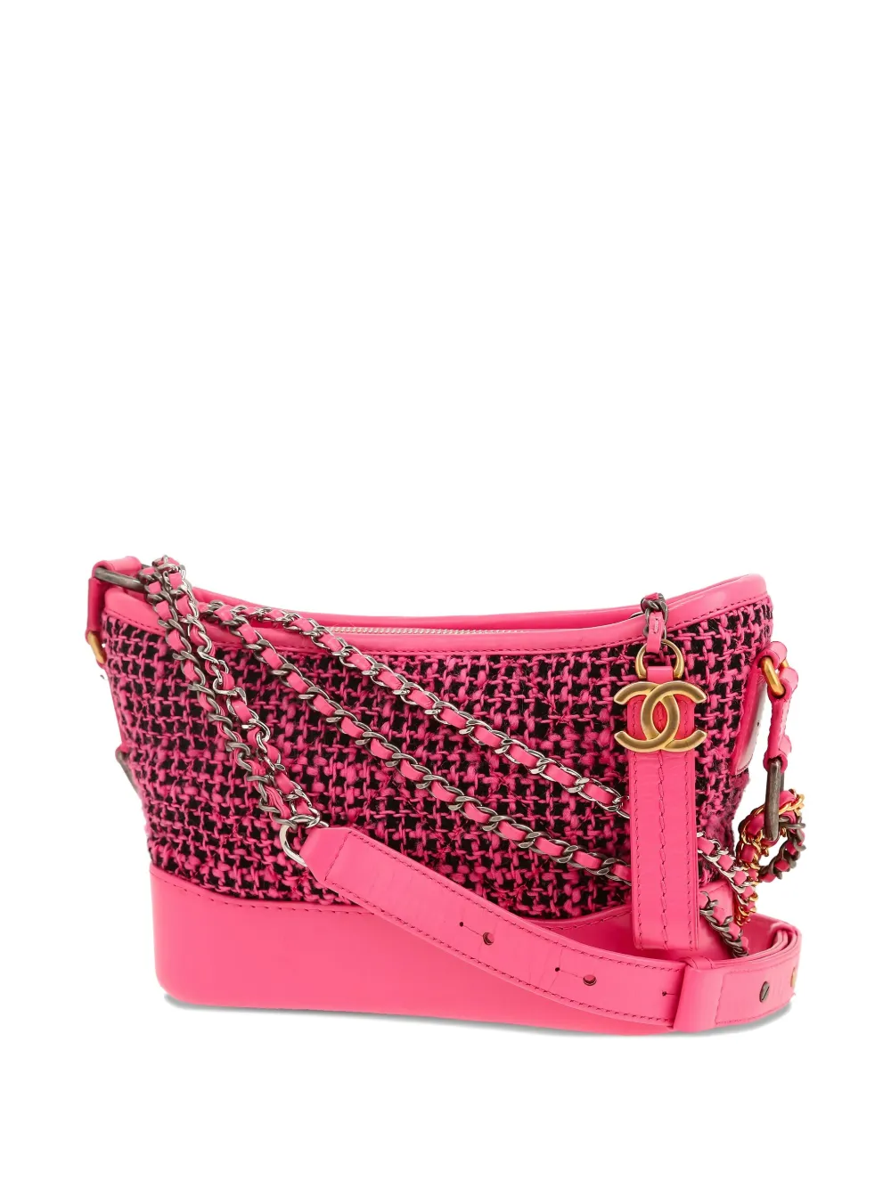 Pre-owned Chanel Small Gabrielle Shoulder Bag In Pink