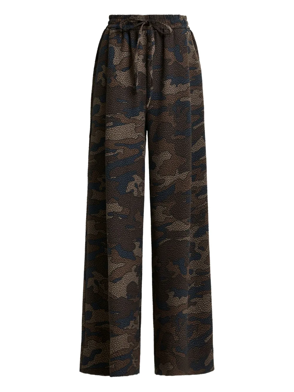 Essentiel Antwerp Itchy Camouflage-textured Trousers In Brown