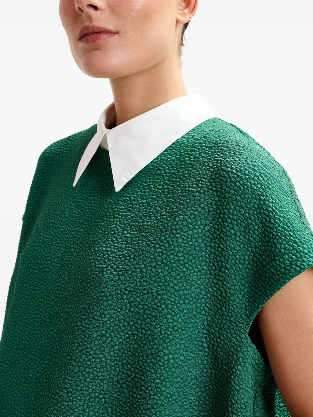 Essentiel Antwerp Polo-collar Blouse In Green