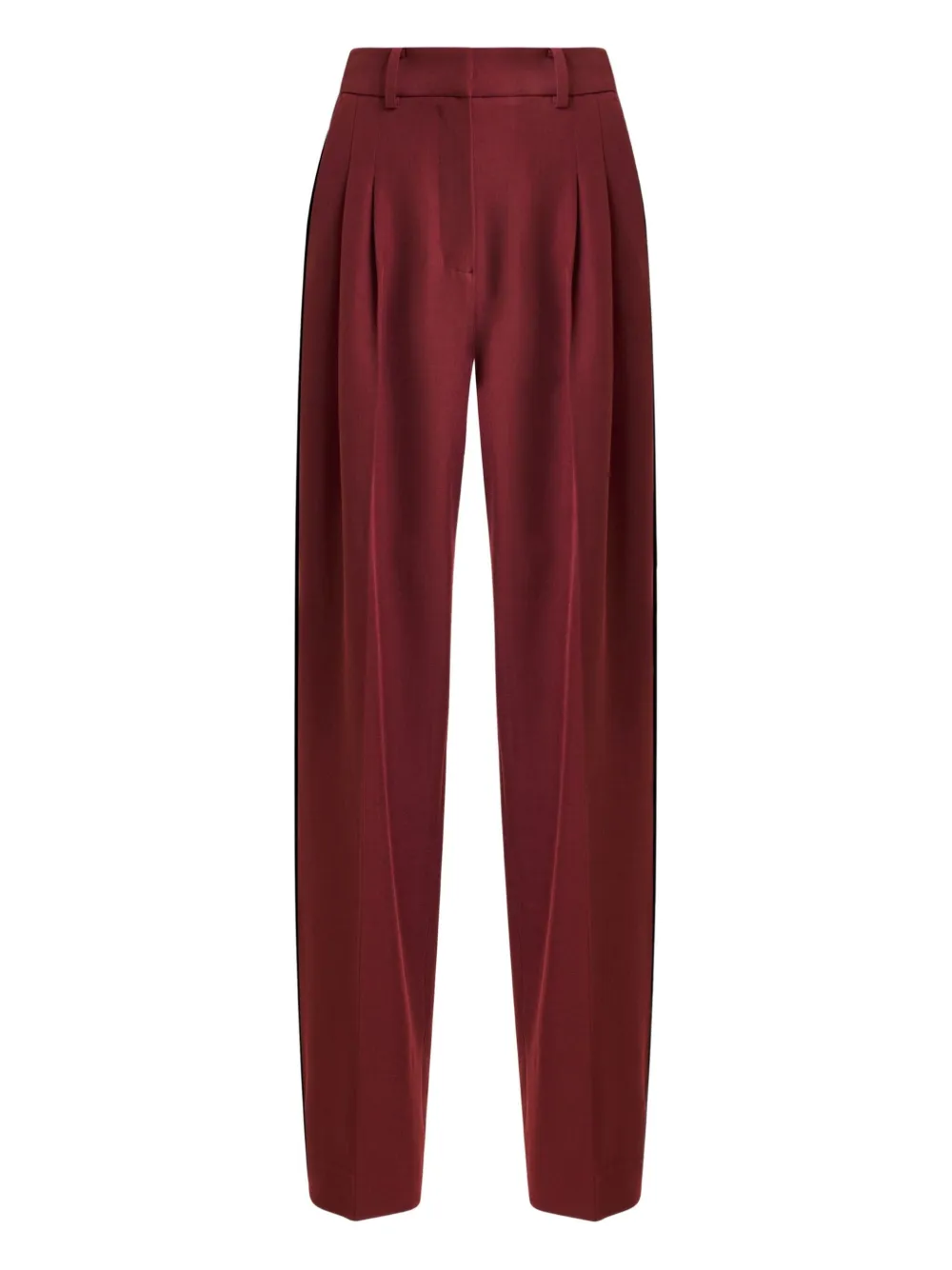Essentiel Antwerp Icci Pleated Side-stripe Trousers In Red