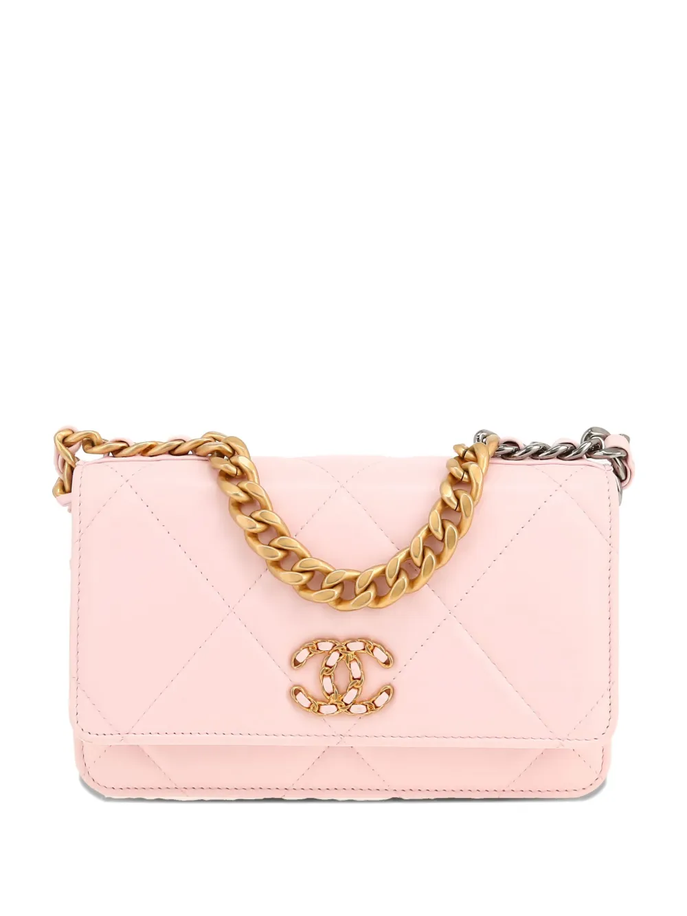 CHANEL Pre-Owned Wallet on Chain 19 shoulder bag - ピンク CHANEL Pre-Owned Wallet on Chain 19 shoulder bag - ピンク
