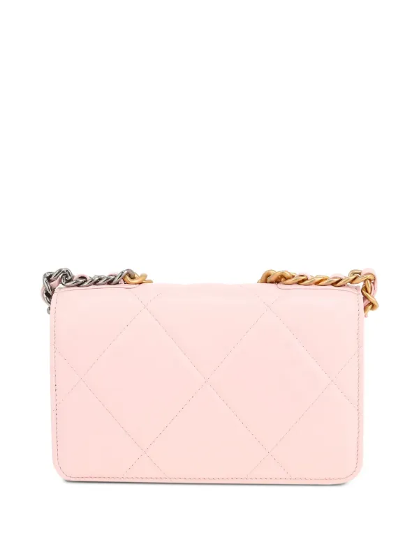 CHANEL Pre-Owned Wallet On Chain 19 Shoulder Bag Pink FARFETCH IN