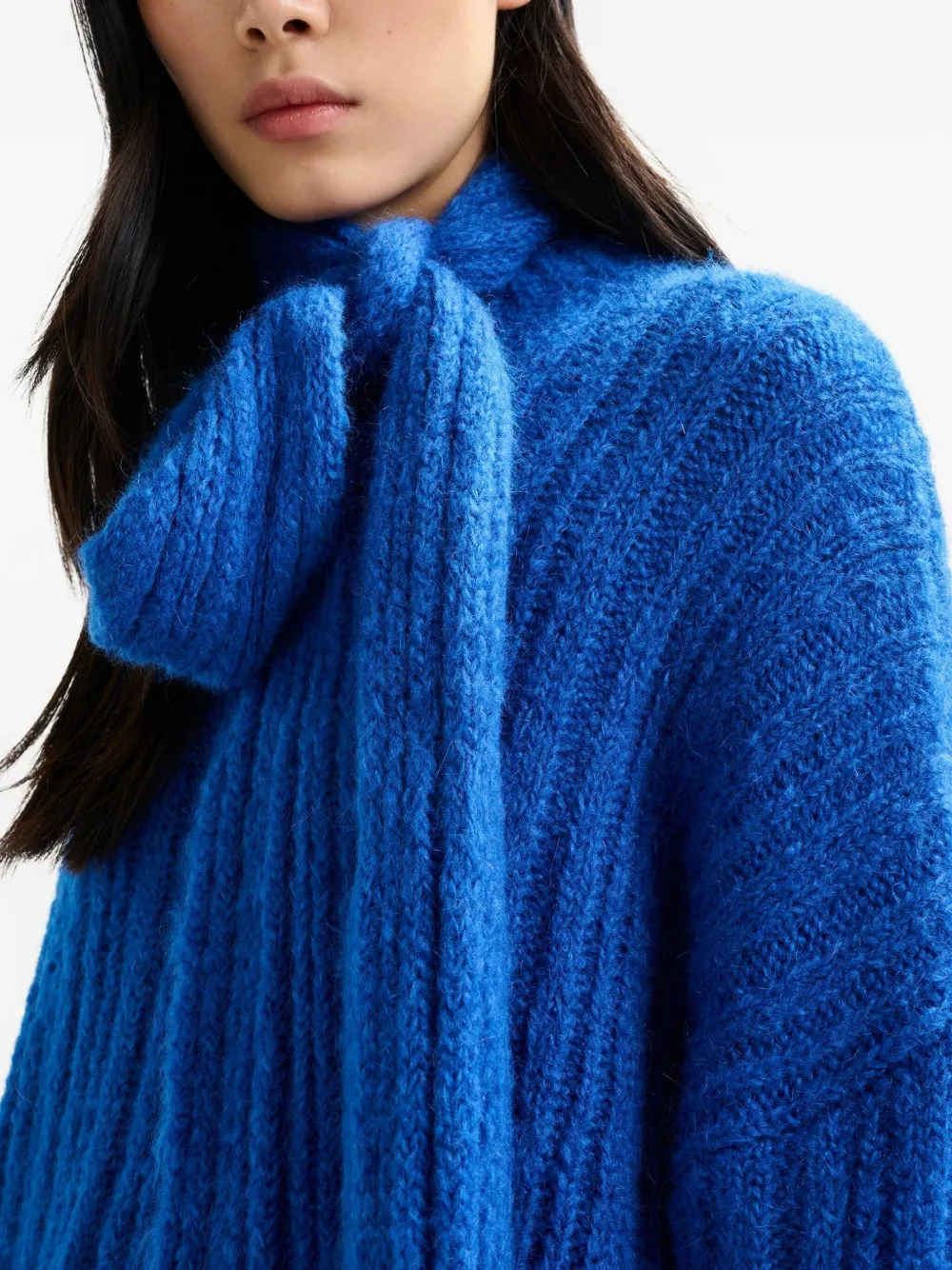 Essentiel Antwerp Imitate Ribbed-knit Sweater In Blue