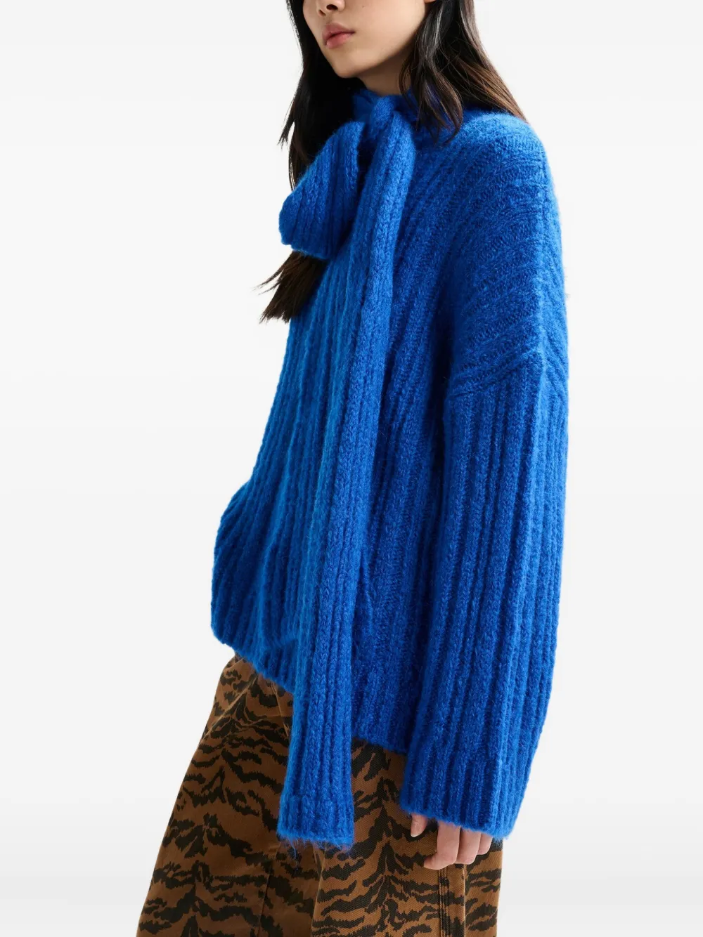 Essentiel Antwerp Imitate Ribbed-knit Sweater In Blue
