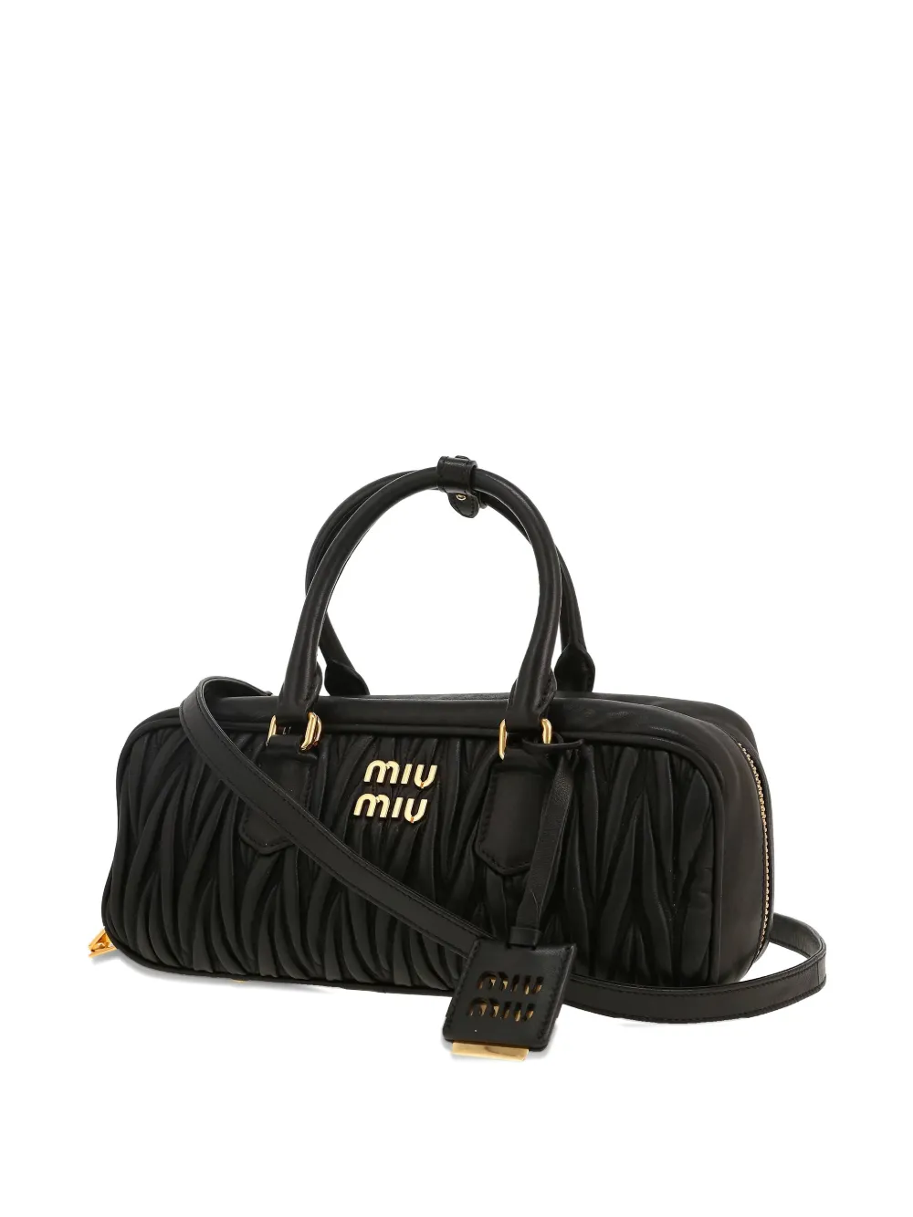 Pre-owned Miu Miu Arcadie Handbag In Black