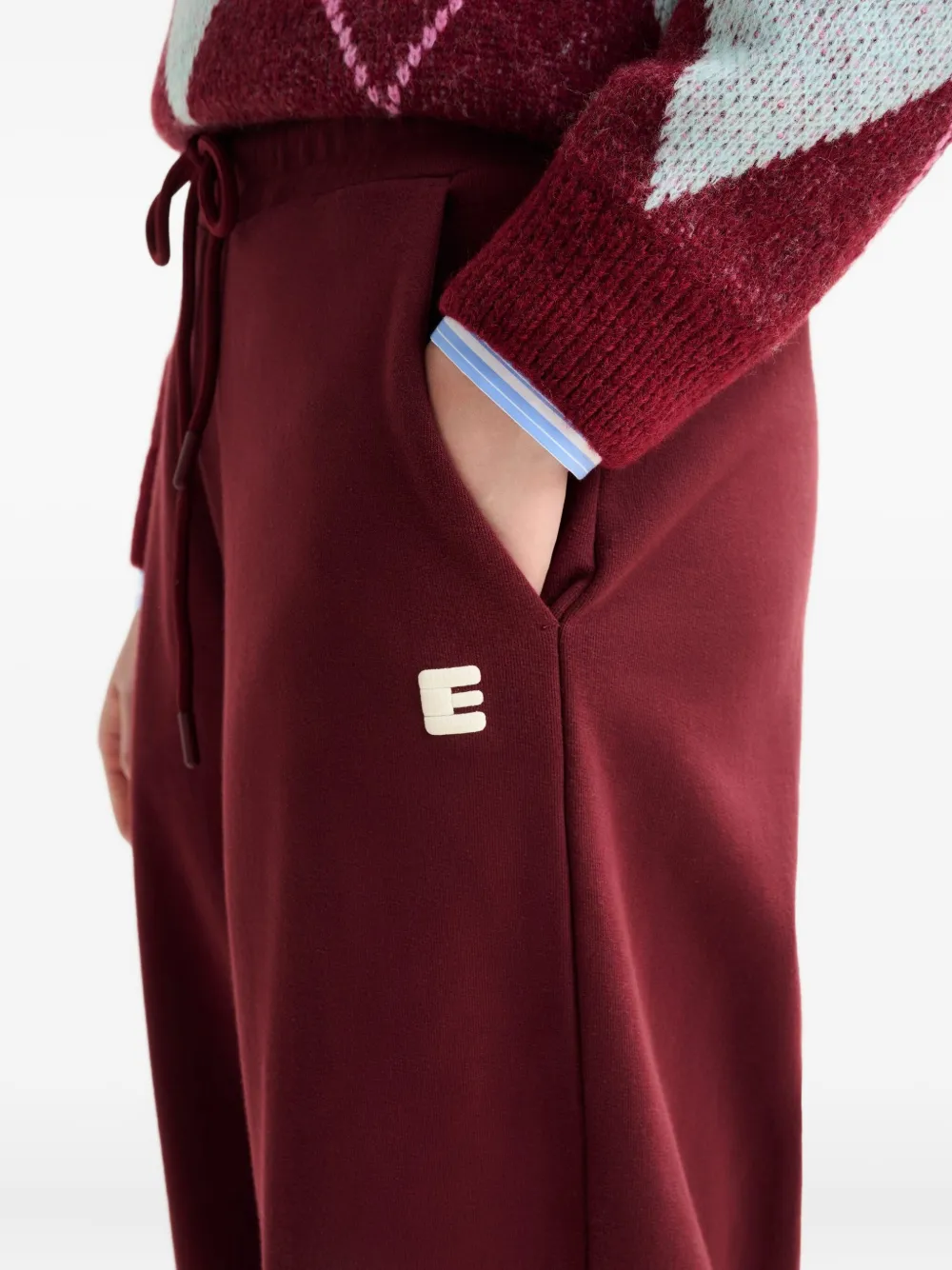 Essentiel Antwerp Istem trainingsbroek met elastische afwerking Rood