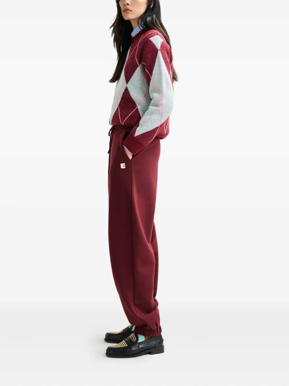 Essentiel Antwerp Istem trainingsbroek met elastische afwerking Rood