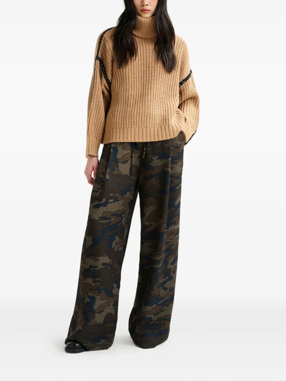 Essentiel Antwerp Indsay Crystal-embellishment Sweater In Brown