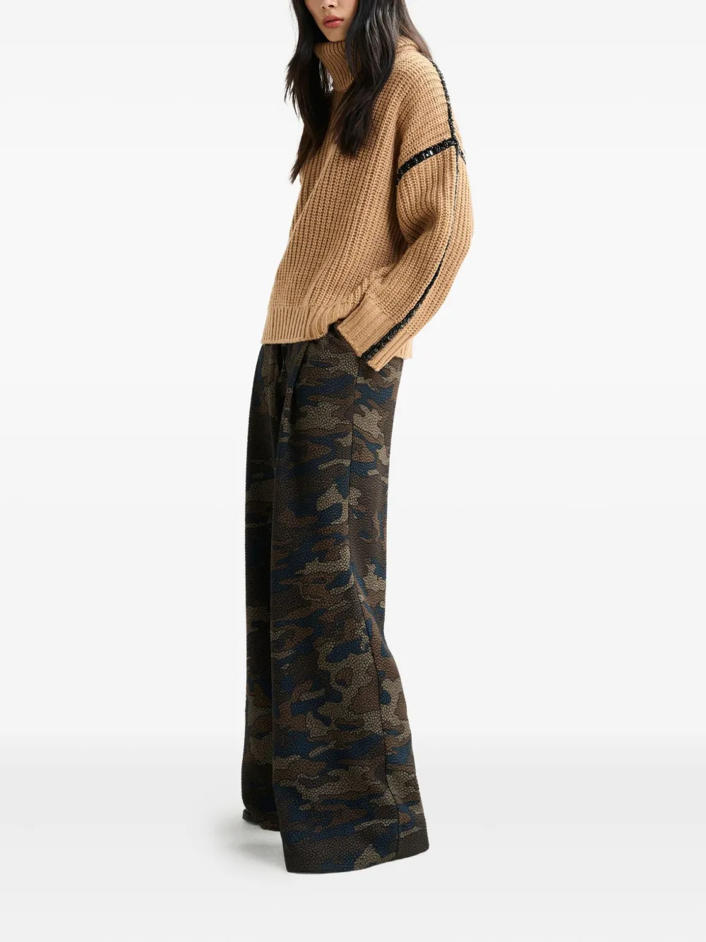 Essentiel Antwerp Indsay Crystal-embellishment Sweater In Brown