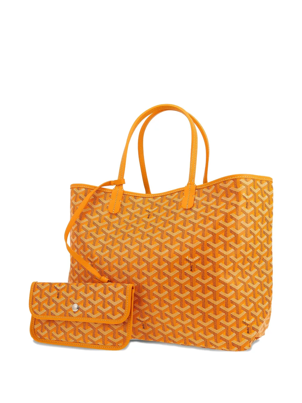 Pre-owned Goyard Saint-louis Chevron-pattern Tote Bag In Orange