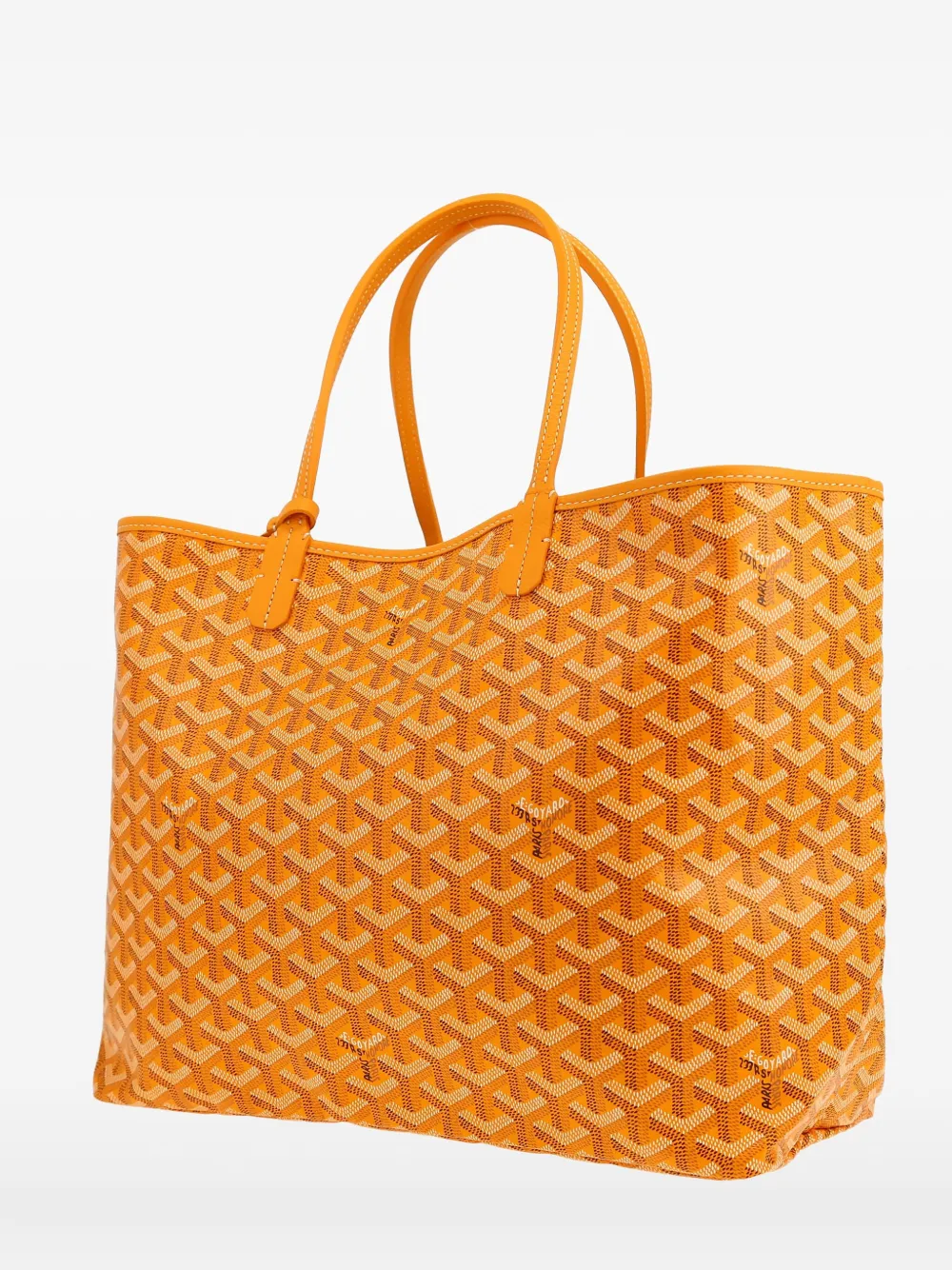 Pre-owned Goyard Saint-louis Chevron-pattern Tote Bag In Orange
