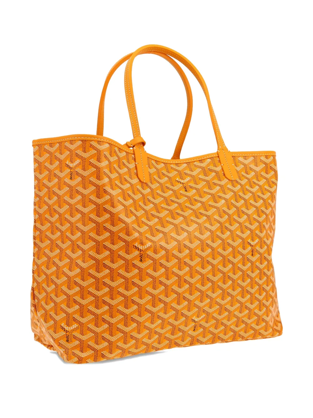Pre-owned Goyard Saint-louis Chevron-pattern Tote Bag In Orange
