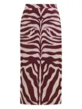 Essentiel Antwerp zebra-print mid skirt - Red
