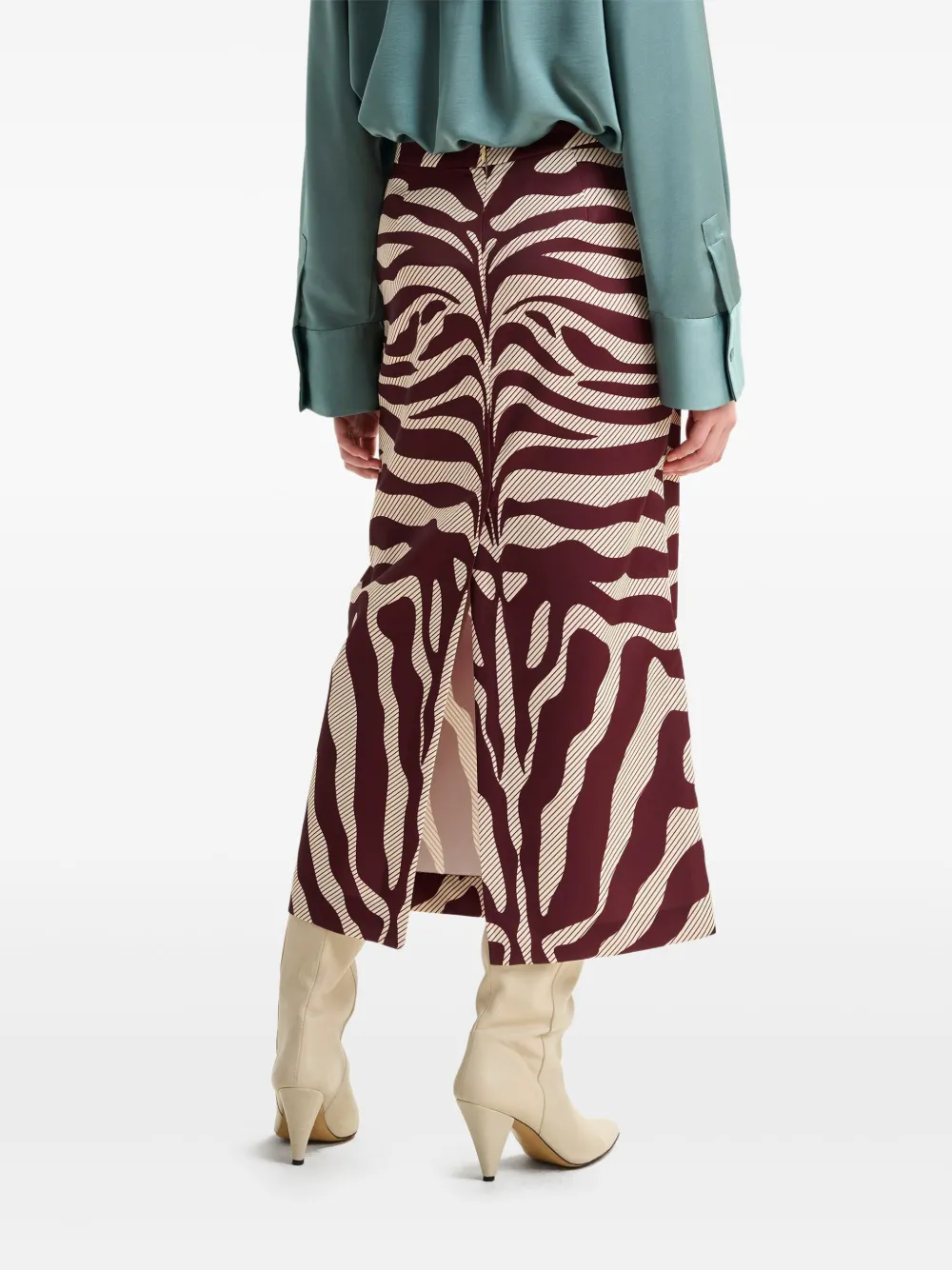 Essentiel Antwerp Midi-rok met zebraprint Rood