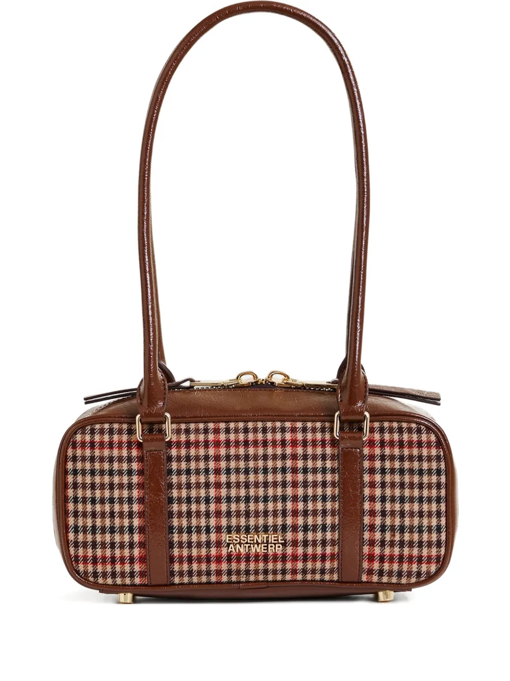 Essentiel Antwerp Igor checked-pattern shoulder bag | Brown | Image 1