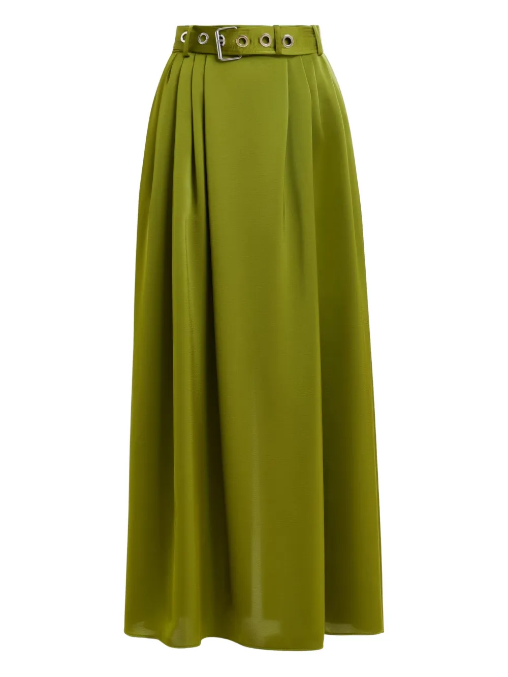Essentiel Antwerp Pleated-detail Belted Skirt In Green