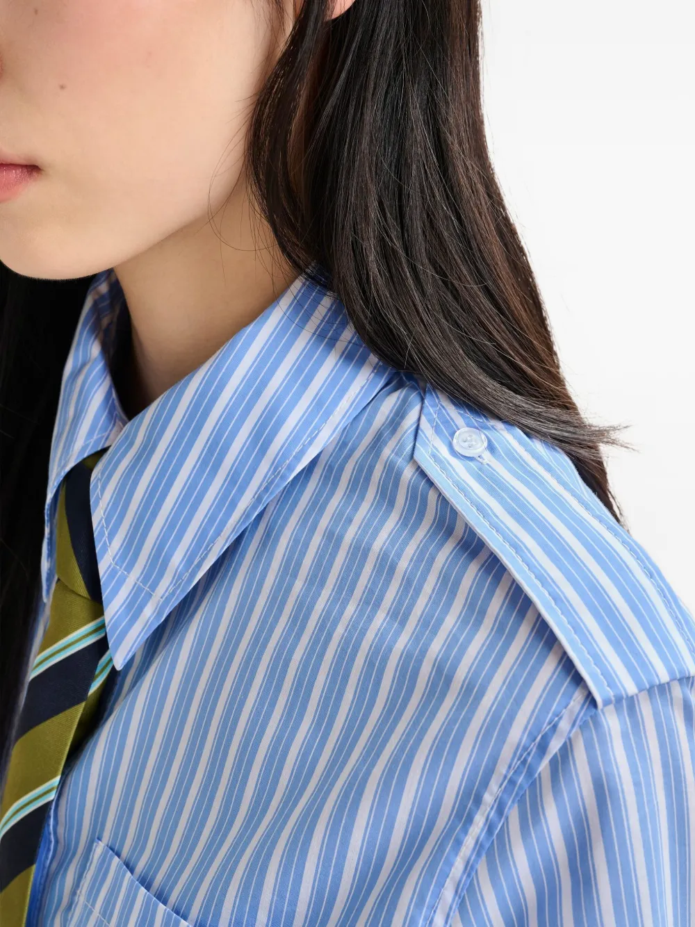 Essentiel Antwerp Stripe-pattern Shirt In Blue