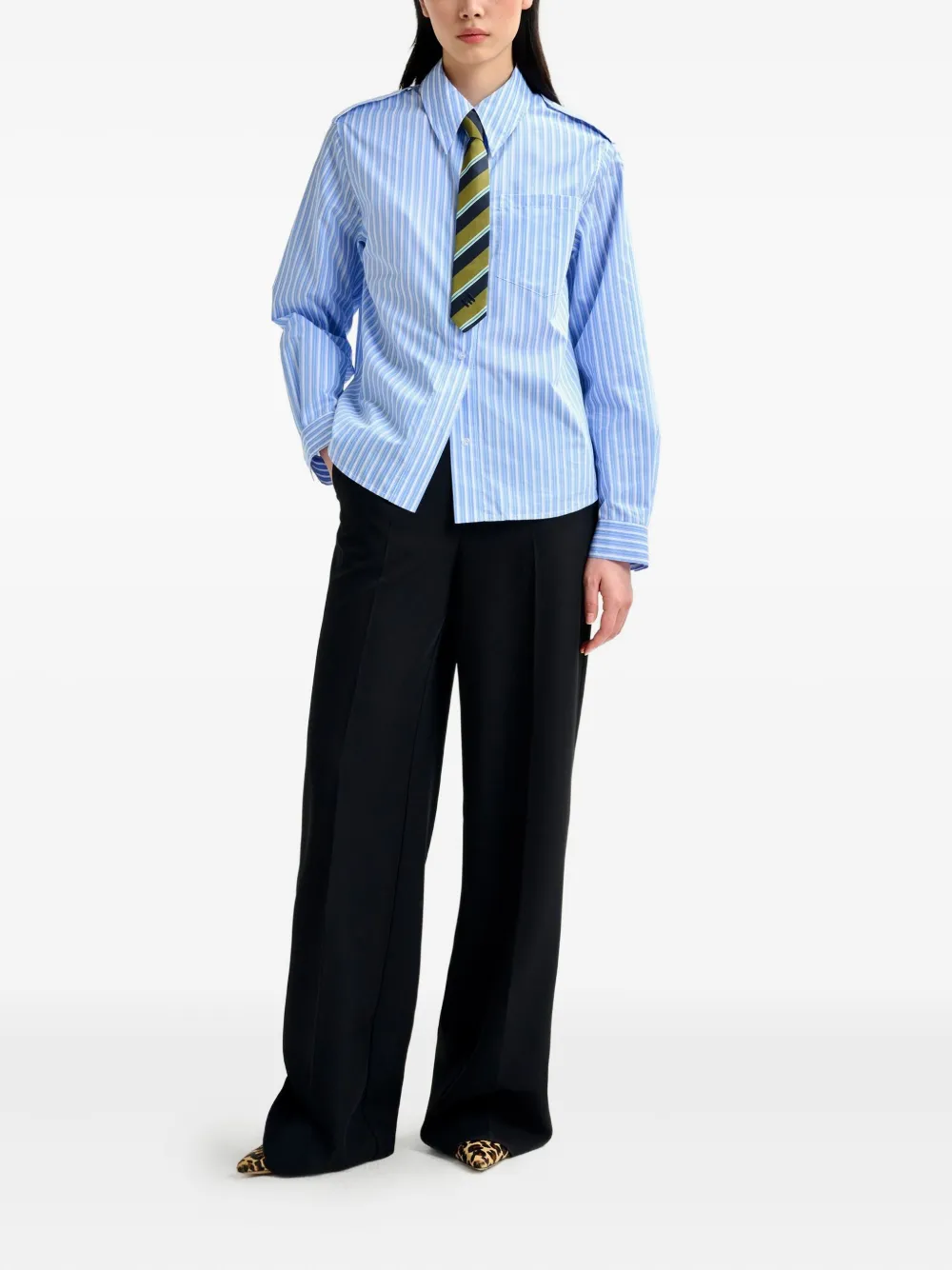 Essentiel Antwerp stripe-pattern shirt - Blauw