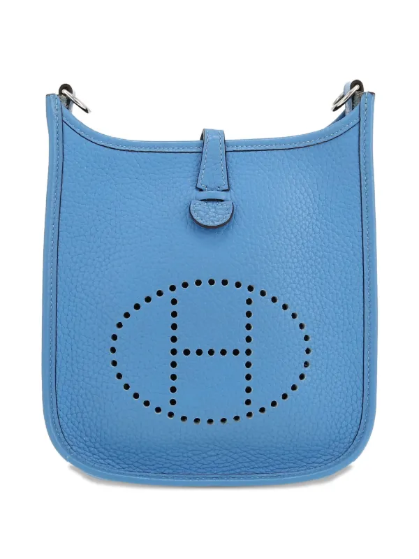 Hermès Pre-owned Mini Evelyne Shoulder Bag in Blue