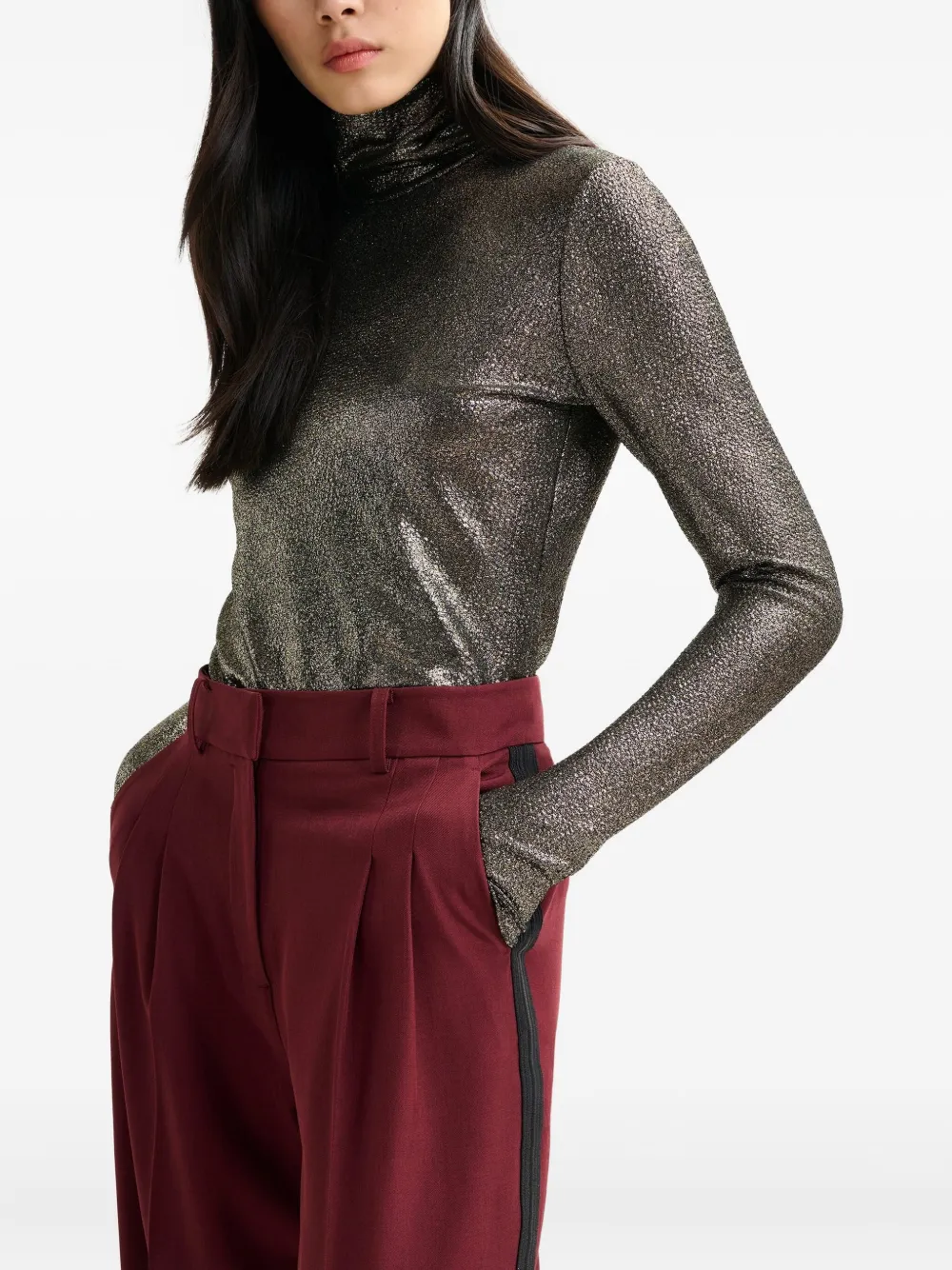 Essentiel Antwerp Turtleneck T-shirt In Brown