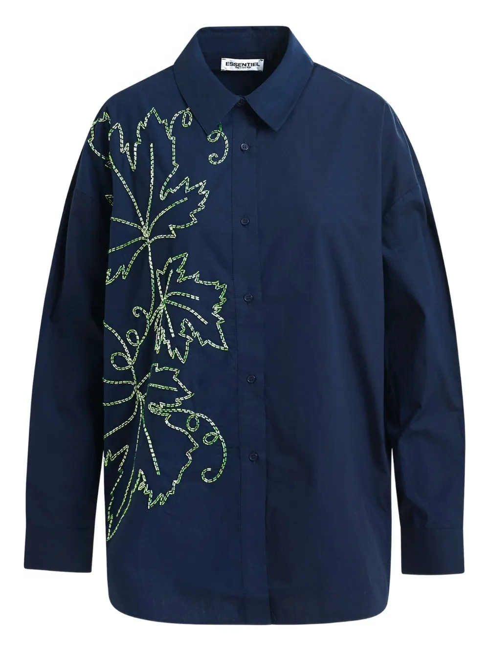 Essentiel Antwerp embroidered-bead cotton shirt | Blue | Image 1