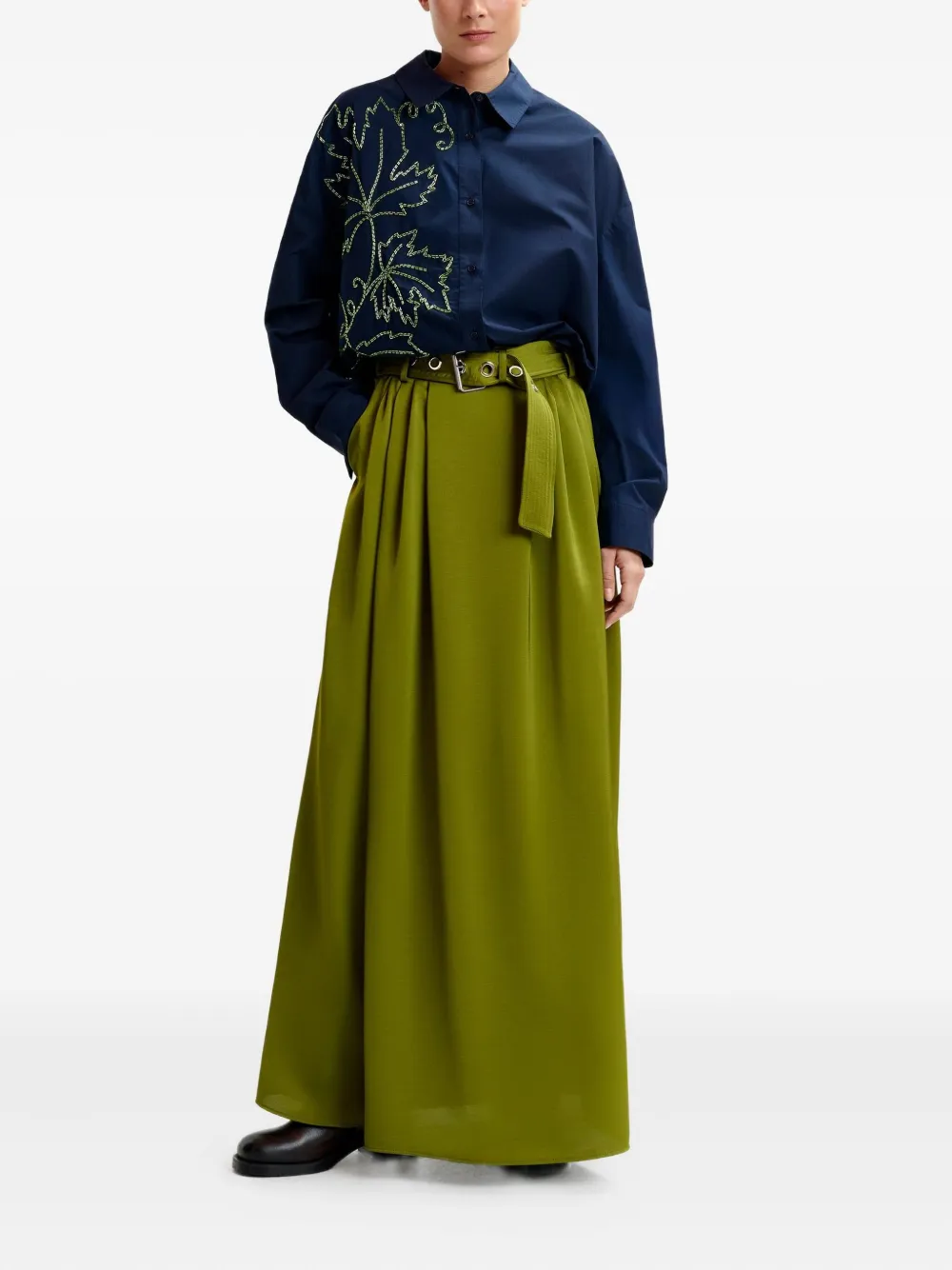 Essentiel Antwerp Katoenen blouse met geborduurde kralen - Blauw