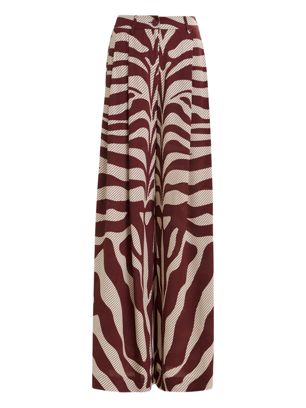 Essentiel Antwerp Zebra-print Pleated Palazzo Pants In Red
