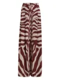 Essentiel Antwerp zebra-print pleated palazzo pants - Red