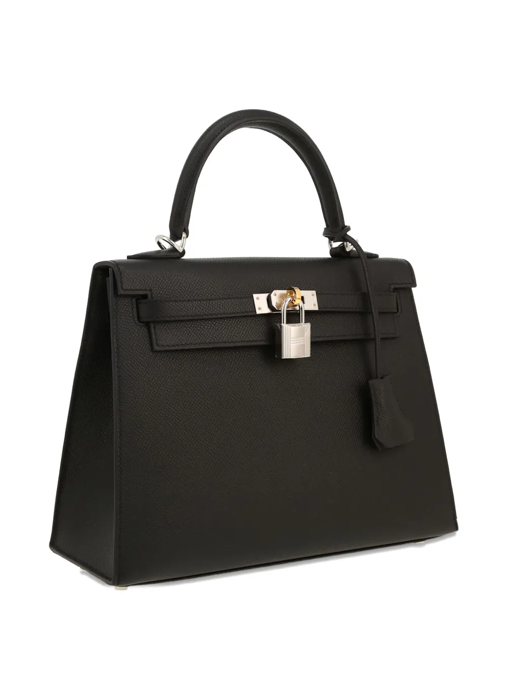 Pre-owned Hermes Kelly 25 Handbag In Black