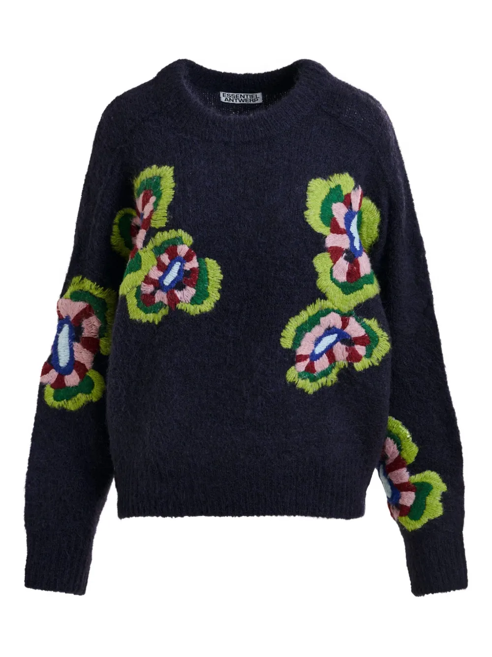 Essentiel Antwerp floral-embroidered crew-neck sweater | Blue | Image 1