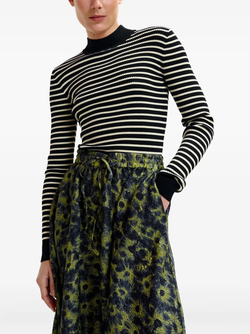 Essentiel Antwerp Stripe-pattern Sweater In Black