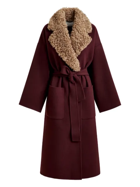 Essentiel Antwerp Irno faux-fur collar belted coat