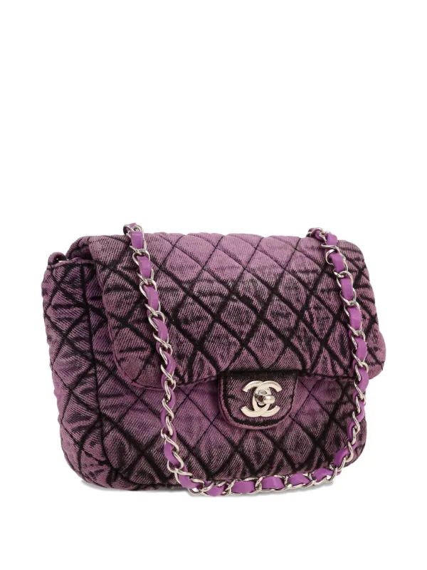 CHANEL Pre-Owned キルティング デニムショルダーバッグ | パープル 