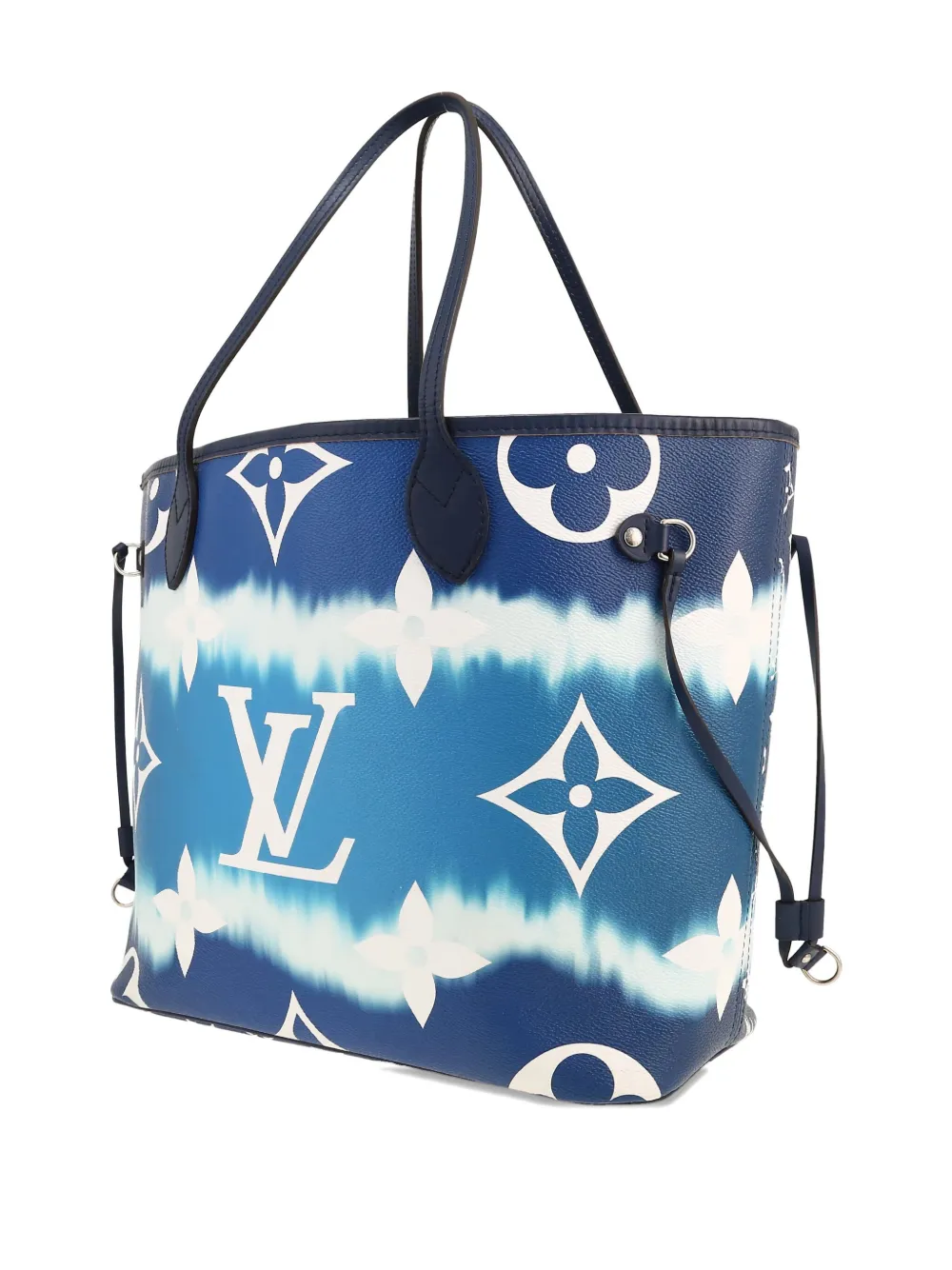 Pre-owned Louis Vuitton 2020 Neverfull Monogram Tie-dye Tote Bag In Blue