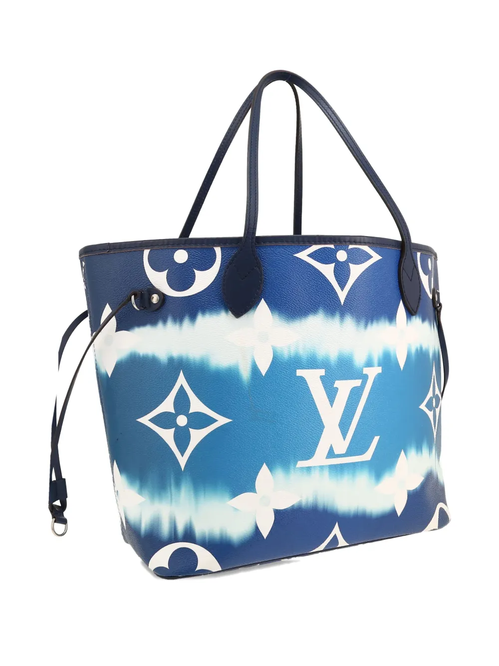Pre-owned Louis Vuitton 2020 Neverfull Monogram Tie-dye Tote Bag In Blue