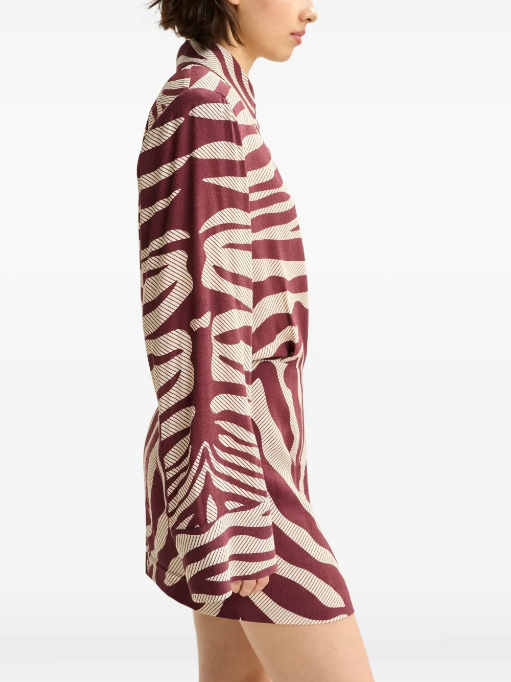 Essentiel Antwerp Mini-jurk met zebraprint en gewatteerde schouders Rood