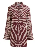 Essentiel Antwerp zebra-print padded-shoulder mini dress - Red